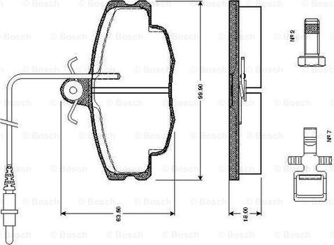 BOSCH 0 986 TB2 076 - Əyləc altlığı dəsti, əyləc diski furqanavto.az