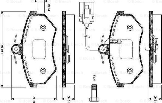 BOSCH 0 986 TB2 072 - Əyləc altlığı dəsti, əyləc diski www.furqanavto.az