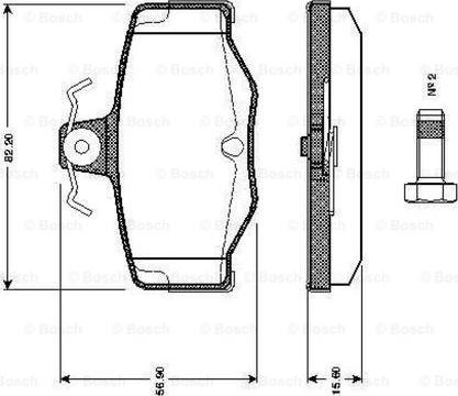 BOSCH 0 986 TB2 191 - Əyləc altlığı dəsti, əyləc diski furqanavto.az