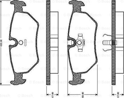 BOSCH 0 986 TB2 144 - Əyləc altlığı dəsti, əyləc diski furqanavto.az