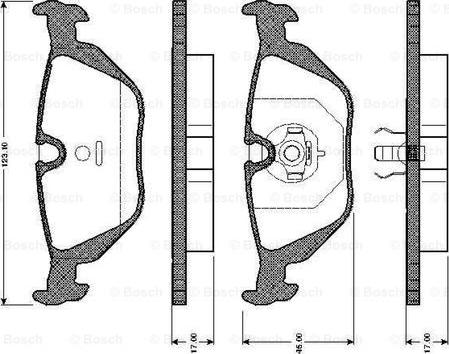 BOSCH 0 986 TB2 146 - Əyləc altlığı dəsti, əyləc diski furqanavto.az