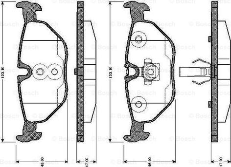 BOSCH 0 986 TB2 147 - Əyləc altlığı dəsti, əyləc diski furqanavto.az