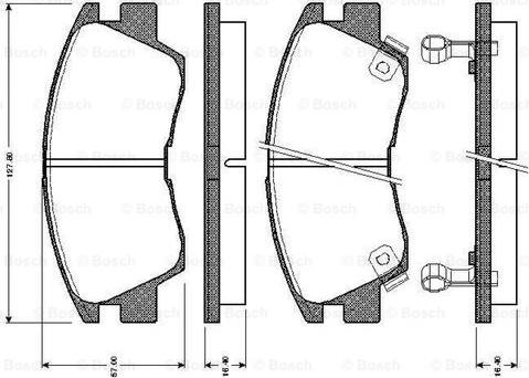 BOSCH 0 986 TB2 154 - Əyləc altlığı dəsti, əyləc diski furqanavto.az