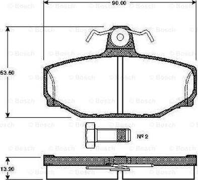 BOSCH 0 986 TB2 164 - Əyləc altlığı dəsti, əyləc diski furqanavto.az