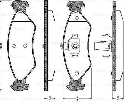 BOSCH 0 986 TB2 160 - Əyləc altlığı dəsti, əyləc diski furqanavto.az