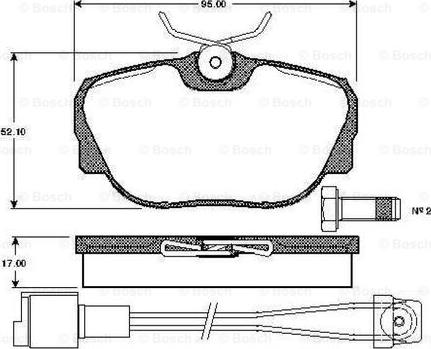 BOSCH 0 986 TB2 163 - Əyləc altlığı dəsti, əyləc diski furqanavto.az