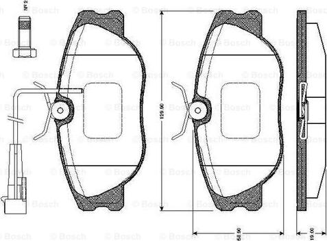 BOSCH 0 986 TB2 167 - Əyləc altlığı dəsti, əyləc diski furqanavto.az