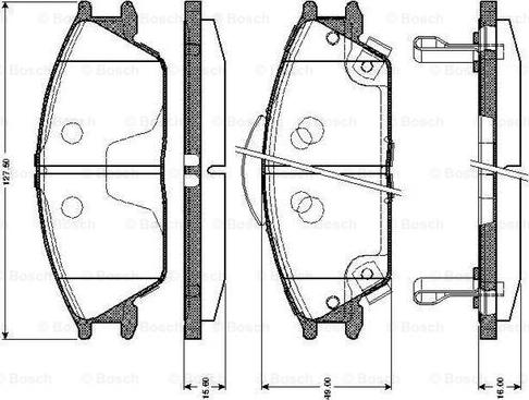 BOSCH 0 986 TB2 116 - Əyləc altlığı dəsti, əyləc diski furqanavto.az