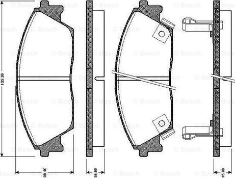 BOSCH 0 986 TB2 118 - Əyləc altlığı dəsti, əyləc diski furqanavto.az