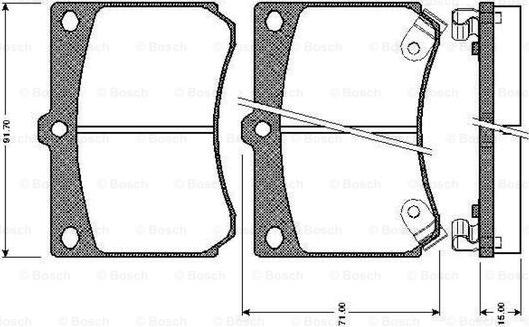 BOSCH 0 986 TB2 186 - Əyləc altlığı dəsti, əyləc diski furqanavto.az