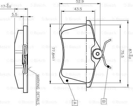 BOSCH 0 986 TB2 139 - Əyləc altlığı dəsti, əyləc diski furqanavto.az