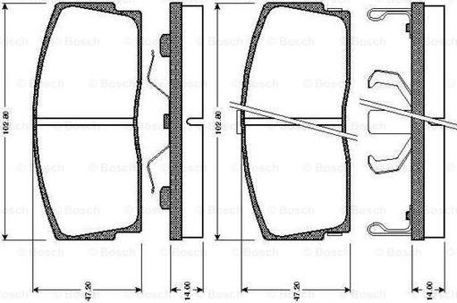 BOSCH 0 986 TB2 132 - Əyləc altlığı dəsti, əyləc diski furqanavto.az