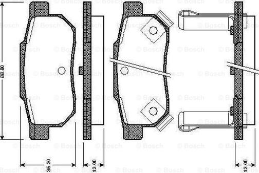 BOSCH 0 986 TB2 120 - Əyləc altlığı dəsti, əyləc diski furqanavto.az