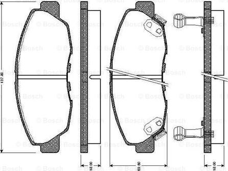 BOSCH 0 986 TB2 178 - Əyləc altlığı dəsti, əyləc diski furqanavto.az