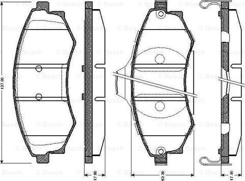 BOSCH 0 986 TB2 172 - Əyləc altlığı dəsti, əyləc diski furqanavto.az