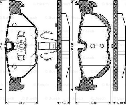 BOSCH 0 986 TB2 899 - Əyləc altlığı dəsti, əyləc diski furqanavto.az