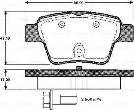 BOSCH 0 986 TB2 896 - Əyləc altlığı dəsti, əyləc diski furqanavto.az