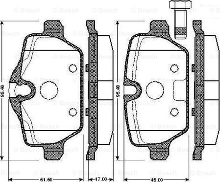 BOSCH 0 986 TB2 890 - Əyləc altlığı dəsti, əyləc diski furqanavto.az