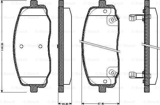 BOSCH 0 986 TB2 891 - Əyləc altlığı dəsti, əyləc diski furqanavto.az