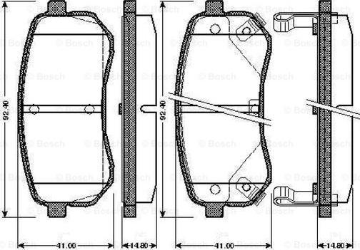 BOSCH 0 986 TB2 893 - Əyləc altlığı dəsti, əyləc diski furqanavto.az