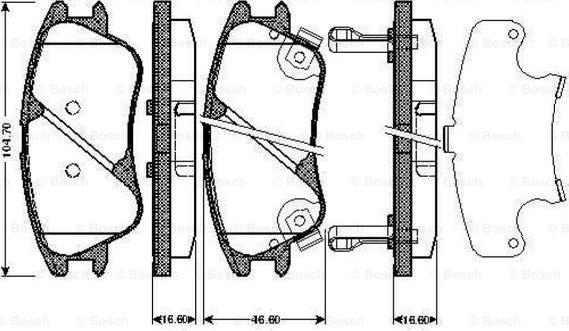 BOSCH 0 986 TB2 897 - Əyləc altlığı dəsti, əyləc diski furqanavto.az