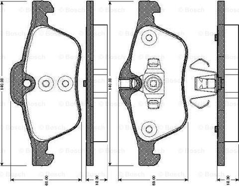 BOSCH 0 986 TB2 840 - Əyləc altlığı dəsti, əyləc diski furqanavto.az