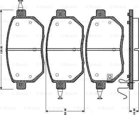 BOSCH 0 986 TB2 856 - Əyləc altlığı dəsti, əyləc diski furqanavto.az