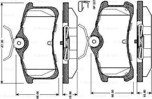 BOSCH 0 986 TB2 865 - Əyləc altlığı dəsti, əyləc diski furqanavto.az