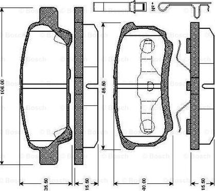 BOSCH 0 986 TB2 866 - Əyləc altlığı dəsti, əyləc diski furqanavto.az