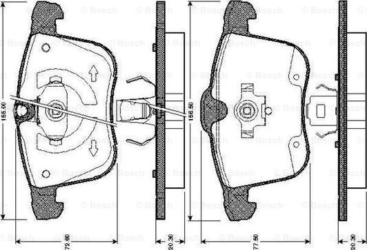 BOSCH 0 986 TB2 867 - Əyləc altlığı dəsti, əyləc diski furqanavto.az