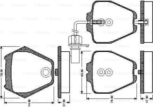 BOSCH 0 986 TB2 808 - Əyləc altlığı dəsti, əyləc diski furqanavto.az