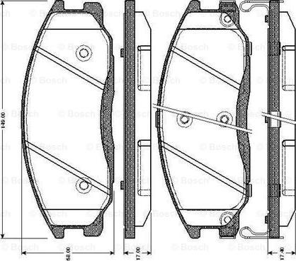 BOSCH 0 986 TB2 815 - Əyləc altlığı dəsti, əyləc diski furqanavto.az