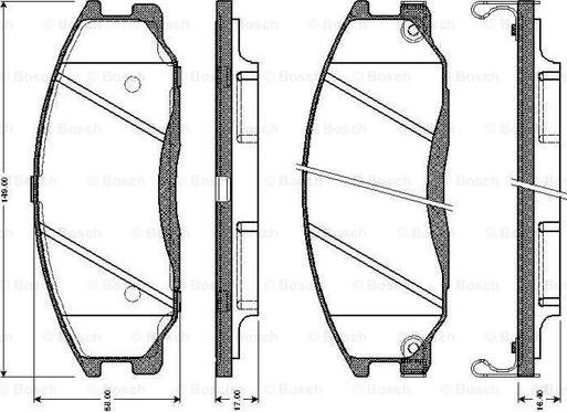 BOSCH 0 986 TB2 816 - Əyləc altlığı dəsti, əyləc diski furqanavto.az