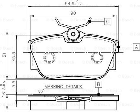 BOSCH 0 986 TB2 813 - Əyləc altlığı dəsti, əyləc diski furqanavto.az