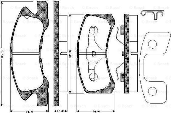 BOSCH 0 986 TB2 884 - Əyləc altlığı dəsti, əyləc diski furqanavto.az