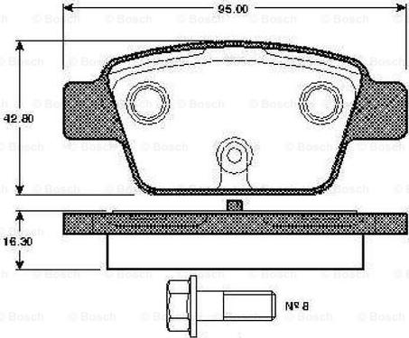 BOSCH 0 986 TB2 837 - Əyləc altlığı dəsti, əyləc diski furqanavto.az