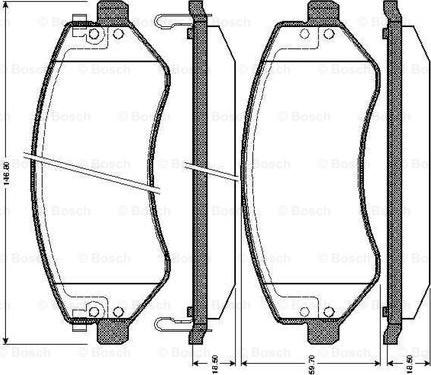 BOSCH 0 986 TB2 826 - Əyləc altlığı dəsti, əyləc diski furqanavto.az