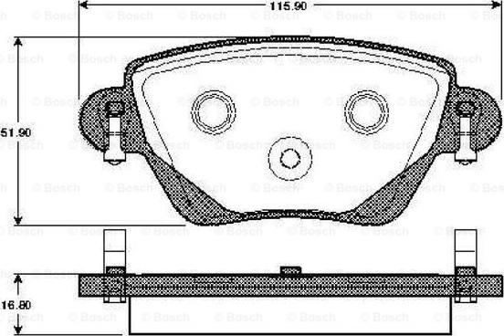 BOSCH 0 986 TB2 820 - Əyləc altlığı dəsti, əyləc diski furqanavto.az