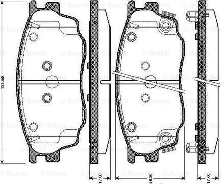 BOSCH 0 986 TB2 822 - Əyləc altlığı dəsti, əyləc diski furqanavto.az