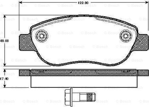 BOSCH 0 986 TB2 874 - Əyləc altlığı dəsti, əyləc diski furqanavto.az