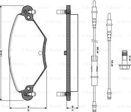 BOSCH 0 986 TB2 399 - Əyləc altlığı dəsti, əyləc diski furqanavto.az