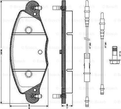 BOSCH 0 986 TB2 398 - Əyləc altlığı dəsti, əyləc diski furqanavto.az