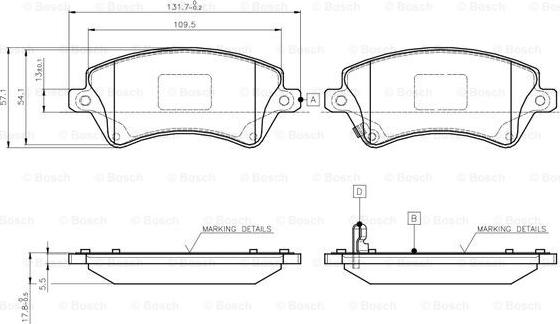 BOSCH 0 986 TB2 397 - Əyləc altlığı dəsti, əyləc diski furqanavto.az