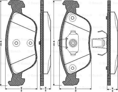 BOSCH 0 986 TB2 356 - Əyləc altlığı dəsti, əyləc diski furqanavto.az