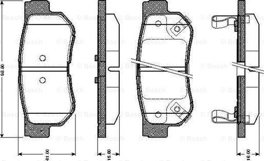 BOSCH 0 986 TB2 369 - Əyləc altlığı dəsti, əyləc diski furqanavto.az