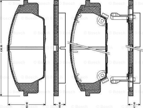 BOSCH 0 986 TB2 364 - Əyləc altlığı dəsti, əyləc diski furqanavto.az