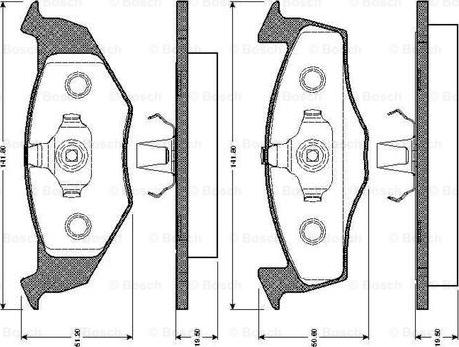 BOSCH 0 986 TB2 300 - Əyləc altlığı dəsti, əyləc diski furqanavto.az