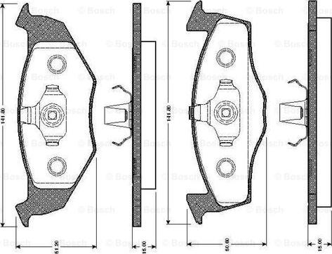 BOSCH 0 986 TB2 301 - Əyləc altlığı dəsti, əyləc diski furqanavto.az