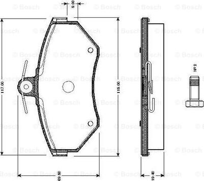 BOSCH 0 986 TB2 311 - Əyləc altlığı dəsti, əyləc diski www.furqanavto.az