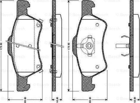 BOSCH 0 986 TB2 387 - Əyləc altlığı dəsti, əyləc diski furqanavto.az